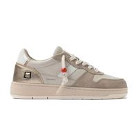 D.A.T.E. Baskets pour femme Court 2.0 en Nappa Ivoire Suede Taupe et Cuir Platine - Court W 441-C2-VC-IV 36, ivoire (ral 1013), 39 EU