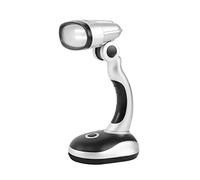 D.A.Y. Republic Lampe de bureau portable alimentée par piles, tête flexible de 180 degrés avec 12 LED puissantes, idéale pour le travail, portée de 10 mètres, lampe torche lumineuse sans fil pour la