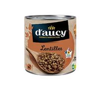 D’AUCY Lentilles préparées 265g, conserve de légumes savoureuse et prête à déguster rapidement- Lot De 4
