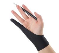 D' - Black, Digital Draw Glove | Gants de Tablette à Deux Doigts | Gants de Dessin à l'écran Anti-Friction Couverture à Main de L'Artiste de Lisse pour la Tablette de GRA