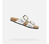 Geox D BRIONIA R B Sandales plates pour femme Blanc Taille 41 EU