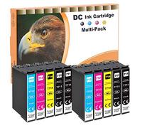 D&C 10x Cartouches d'encre compatibles pour Epson T0711 T0712 T0713 T0714 pour Epson Office B40W BX-300F BX-310FN BX-510 W BX-600FW BX-610FW Stylus D120 D78 D92 DX-4000 DX-4050 DX-4400 DX-5000 DX-5050