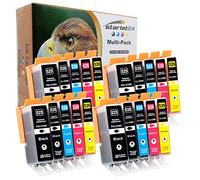 D&C 20 Cartouches d'encre avec Puce compatibles avec Canon PGI-525 CLI-526 pour Canon Pixma IP4850 IP4950 IX6550 MG5140 MG5150 MG5240 MG5250 MG5340 MG5350 MX715 MX885 MX895