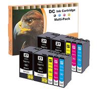 D&C 27 XL Cartouches d'encre Remplacer pour Epson 27 27XL pour Epson Workforce WF-7210DTW WF-7710DWF WF-7720DTWF WF-3620DWF WF-3640DTWF WF-7110DTW WF-7610DWF WF-7620DTWF WF-7715DWF (10-Pack)