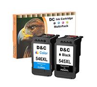 D&C 545XL 546XL Cartouches d'encre remanufacturées pour Canon PG-545XL CL-546XL pour Canon Pixma TS3150 MX495 MG2950 iP2850 MG3050 MG3051 MG2450 MG2550 MG2550S MG2555S (1 Noir + 1 Couleur)