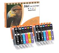 D&C 580 581 XXL Cartouches d'encre Compatible pour Canon PGI-580 CLI-581 Cartouches pour Canon Pixma TS8350 Cartouches pour TS8150 TS8151 TS8152 TS8250 TS8251 TS8350 TS8350a TS8351 TS8352, 12-Paquets