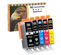 D&C 5X Cartouches d'encre compatibles pour Canon PGI-520 CLI-521 pour Canon Pixma IP3600 IP4600 IP4600X IP4700 MP540 MP550 MP560 MP620 MP630 MP640 MP640R MP980 MP990 MX860 MX870 Series (Lot de 5)