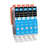 D&C 5X Cyan Cartouches d'encre Compatibles pour Canon Pixma CLI-571C XL pour Canon PIXMA MG5750 MG5751 MG5752 MG5753 MG6850 MG6852 MG7750 MG7751 TS5050 TS5051 TS5053 TS5055 TS6050 TS6051 TS6052