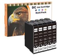 D&C 5X Noir Cartouches d'encre compatibles pour Epson 71XL T0711 pour Epson Office BX-300F BX-310FN BX-510W BX-610FW Stylus D120 D78 D92 DX-4000 DX-4050 DX-4400 DX-5000 DX-5050 5X 15ml Black