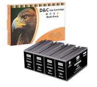 D&C 950 XL 951XL Cartouches d'encre Noir compatibles avec HP 950XL 951XL - Compatible avec Officejet Pro 8620, 8600, Officejet Pro 8610, 8615, 8100, 276DW (Pack de 4)