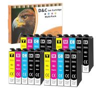 D&C Cartouches d'encre compatibles avec Cartouche Epson Expression Home XP-2100 XP-2150 XP-3100 XP-3105 XP-3150 XP-4155 XP-4150 XP-4105 XP-4100, Workforce WF-2850 WF-2830 WF-2810