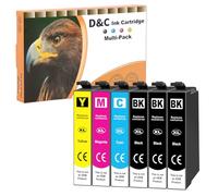 D&C Cartouches d'encre pour Epson XL Multipack Compatibles avec Epson Workforce WF-3820 WF-3825 WF-4820 WF-4830 WF-4825 WF-7840 WF-7835 WF-7830 WF-7310, Lot de 6