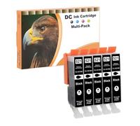 D&C CLI 521 Cartouches d'encre compatibles pour Canon CLI-521 BK pour Canon Pixma IP3600 IP4600 IP4600X IP4700 MP540 MP550 MP560 MP620 MP630 MP640 MP640R MP980 MP990 MX860 MX870 (5 Noir)