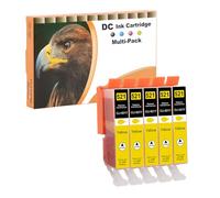 D&C CLI 521 Cartouches d'encre compatibles pour Canon CLI-521 Y pour Canon Pixma IP3600 IP4600 IP4600X IP4700 MP540 MP550 MP560 MP620 MP630 MP640 MP640R MP980 MP990 MX860 MX870 (5 Jaune)