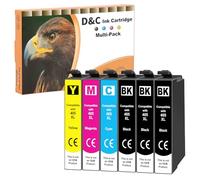 D&C Compatibles pour 405XL Cartouches d'encre, Encre pour Compatibles avec Epson Workforce WF-3820 WF-3825 WF-4820 WF-4830 WF-4825 WF-7840 WF-7835 WF-7830 WF-7310, Lot de 6
