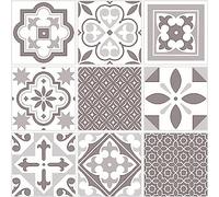 Lot de 6 dalles adhésive murales Wall Tiles DC FIX Carreaux de ciment style oriental L. 30,5 x l.30,5cm
