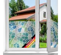 d-c-fix film fenêtre anti regard autocollant Lisboa Bleu 45 cm x 2 m - opaque adhésif et décoratif brise-vue cache occultant pour vitre, vitrage, douche