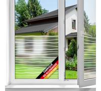 d-c-fix film fenêtre anti regard électrostatique Vagues - opaque adhésif et décoratif brise-vue cache - pour vitre, vitrage, douche - 67,5 cm x 1,5 m