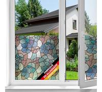 d-c-fix film pour une fenêtre de adhésif Lisboa Spring 45 x 150 cm film décoratif mosaïque multicolore statique avec effet vitrail floral pour une fenêtre