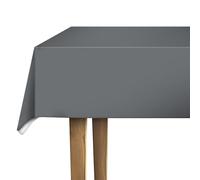 d-c-fix nappe de table toile cirée en plastique sans PVC Acier Gris - anti-tache - linge enduite pour intérieur et extérieur - 140 cm rond