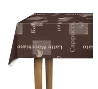 d-c-fix nappe toile cirée rectangulaire Cappuccino chocolat 150 cm rund - nappe imperméable et anti tache style vintage pour table de cuisine, salle à manger ou jardin - contact alimentaire
