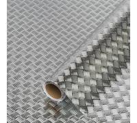 d-c-fix papier adhésif pour meuble métallique Riff Argent brillant - film autocollant décoratif rouleau vinyle - pour cuisine, porte - décoration revêtement peint stickers collant - 67,5 cm x 2 m