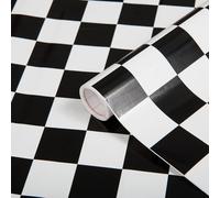 d-c-fix papier adhésif pour meuble décor Monza Noir et blanc - film autocollant décoratif rouleau vinyle - pour cuisine, porte, table - décoration revêtement peint stickers collant - 45 cm x 2 m