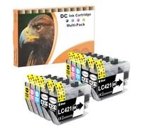D&C LC421 LC421XL Compatible pour Cartouche d'encre Brother LC421 LC421xl LC421VAL pour Encre Brother MFC-J1010DW DCP-J1050DW DCP-J1140DW (Pack de 10, 4Noir, 2Cyan, 2Magenta, 2Jaune)