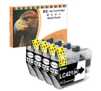D&C LC421 LC421XL Lot de 4 cartouches d'encre compatibles avec les cartouches Brother MFC-J1010DW Brother DCP-J1050DW DCP-J1140DW DCP-J1800DW Noir