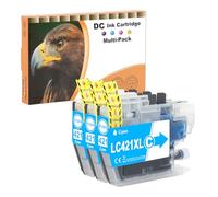 D&C LC421XL Cartouches d'encre compatibles pour Brother LC421 XL pour Cartouches Brother DCP-J1050DW MFC-J1010DW DCP-J1140DW (Cyan, 3-Pack)