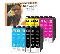 D&C Lot de 12 Cartouches d'encre de Compatible avec Epson XP-4105 Cartouche | Compatible avec Epson Expression Home XP-4150 XP-2150 XP-2100 XP-3100 XP-3105 XP-3150 XP-4100, Workforce WF-2830 WF-2850
