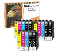 D&C Lot de 15 cartouches d'encre 502XL compatibles avec Epson 502 XL 502XL pour Epson Workforce WF-2860 WF-2865 WF-2880 WF-2885, Expression Home XP-5100 XP-5105 XP-5115 XP-5150 XP-5155