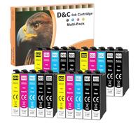 D&C Lot de 20 cartouches d'encre 502XL compatibles avec Epson 502 XL 502XL pour Epson Expression Home XP-5100 XP-5105 XP-5115 XP-5150 XP-5155 Workforce WF-2860 WF-2865 WF-2880 WF-2885