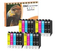 D&C Lot de 20 Cartouches d'encre compatibles pour Epson T-611 T-612 T-613 T-614 pour Stylus D68 D68PE D88 D88Plus D88PE DX-3800 DX-3850 DX-4200 DX-4250 DX-4800 DX-4850