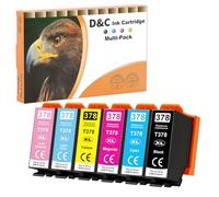 D&C Lot de 6 cartouches d'encre 378XL pour Epson 378 378XL - Compatibles avec les cartouches Epson XP 8600, Expression Photo XP-8700, XP-8600, XP-8605, XP-8505, XP-8500, XP-8005, XP-8000, XP-15000