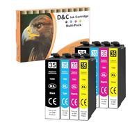 D&C Lot de 8 cartouches d'encre 35XL compatibles avec Epson WF 4720 pour Workforce Pro WF-4725 WF-4730 WF-4740 WF-4720DWF WF-4725DWF WF-4730DTWF WF-4740DTWF WF-4740DTWF