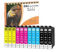 D&C T1295 Lot de cartouches d'encre compatibles avec Epson T1291 T1292 T1293 T1294 pour Epson WF 3520 WF-3530 WF-3010, Stylus Office BX535WD BX635FWD Stylus SX420W SX525WD SX535WD (12295) Lot de 2