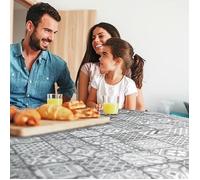 d-c-fix nappe de table toile cirée Manhattan Visbi - anti-tache en plastique PVC - linge enduite pour intérieur et extérieur - 150 cm rond