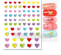 D¿¿Calcomanies 3d Pour Nail Art",Autocollants Brillants,Paillettes,Rouge,Noir,Rose,Coeurs D'amour,Curseurs Adh¿¿Sifs,D¿¿Coration Pour Ongles,"Manucure - Type Jo2398