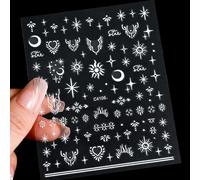 D¿¿Calcomanies Auto-Adh¿¿Sives ¿¿Toile Noire Et Blanche",Autocollant D'art D'ongle 3d,D¿¿Calcomanies De Pentagramme Y2k,Paillettes Brillantes Laser,"Curseur D'ornements De Manucure Starlight #O4