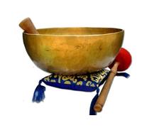 D-chakra Master Bol de méditation tibétain chantant avec coussin, maillet et baguette de tambour