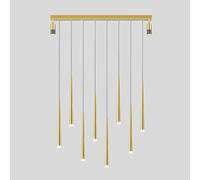 d Chaner de salle à manger, suspension en métal avec abat-jour en acrylique blanc, lampe suspendue LED moderne - 3 modes de couleur, lampes à suspension à longue plaque pour îlot de cuisine (12