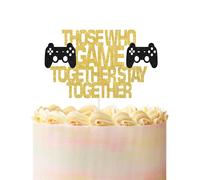 D coration de g teau de mariage en m tal dor Ceux qui jouent ensemble restent ensemble pour les jeux vid o NW, 1 pi ce