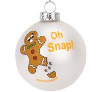 D coration de No l en verre repr sentant un bonhomme en pain d' pices, Oh Snap !