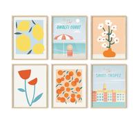 D coration murale de voyage HAUS AND HUES - Art mural encadr Affiches de voyage en Italie Images de fleurs murales en Europe Affiches vintage D