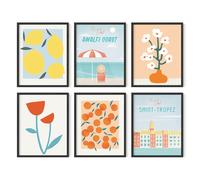 D coration murale de voyage HAUS AND HUES - Art mural encadr Affiches de voyage en Italie Images de fleurs murales en Europe Affiches vintage D