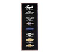 D coration murale verticale en bois avec logo Chevrolet Evolution d'Open Road Brands - Grande d coration murale Chevrolet pour cave ou garage