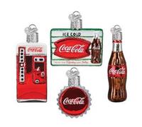 D corations de No l Old World, ensemble de mini-diner Coca-Cola, d corations en verre souffl pour sapin de No l