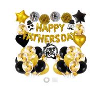 D¿¿Corations F¿ºte Des P¿¿Res Blanc Or Noir Happy Fathers Day D¿¿Corations Kit Ballon Paquet Banni¿¿Re