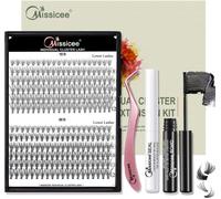 D Curl Cluster False Eyelashes Volume Russian Reusable Individual Lashes With 240 Individual Lashes 10d/20d 8-12 Mm Cluster Lashes Mixed,Tweezers And Spiral Brush Bond & Seal